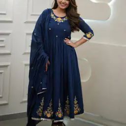 Women Embroidered Anarkali Kurta Set-image-67