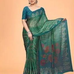 Women Printed Chiffon Saree-image-5