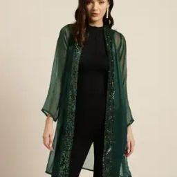 Women Embellished Regular Fit Shrug with Front Open-16