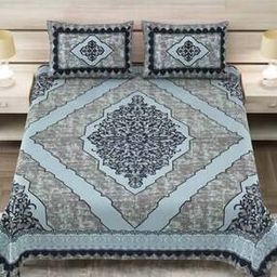 150 GSM Printed King-Size Bedsheet with Pillow Covers-image-44