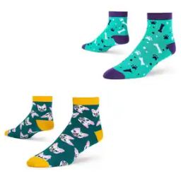 Pack of 2 Patterned-Knit Ankle-Length Socks-image-82