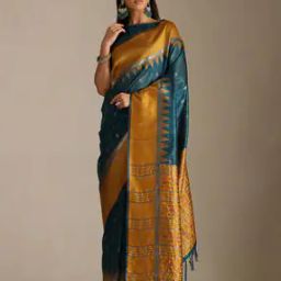 soch Woven Saree with Contrast Border-picture-22