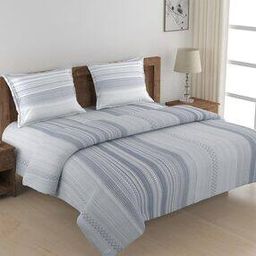 210 TC Striped Double Comforter with Bedsheet & Pillow Covers-25