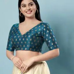 Women V-Neck Blouse with Back Closure-picture-27
