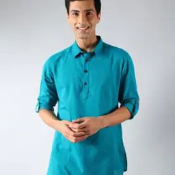 Men Geometric Print Regular Fit Kurta with Insert Pocket-5