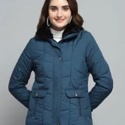 Women Solid Puffer Jacket-image-7