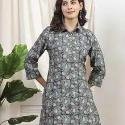 Women Printed A-line Kurti-image-34