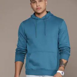 Men Regular Fit Hoodie with Kangaroo Pocket-image-80