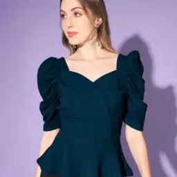 Women Regular Fit Top with Puff Sleeves-image-88