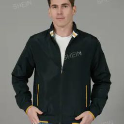 Shein Casual Full-Sleeves Bomber Jacket with Front Pockets-image-60
