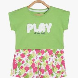 Printed Cotton Top & Shorts Set-image-0