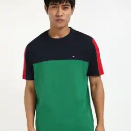Men Colourblock Regular Fit Crew-Neck T-Shirt-image-75