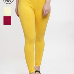 GRACIT Women Pack Of 3 Solid Ankle-Length Leggings-image-84