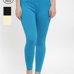 GRACIT Women Pack Of 3 Solid Ankle-Length Leggings-image-95