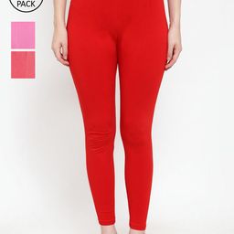 GRACIT Women Pack Of 3 Solid Ankle-Length Leggings-image-70