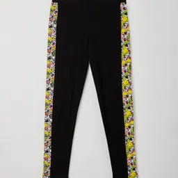 The Souled Store Girls Black Printed Ankle-Length Pure Cotton Leggings-image-51