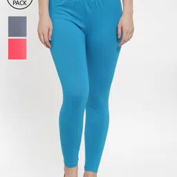 Jinfo Women Cotton Ankle Length Leggings Pack of 3-image-78