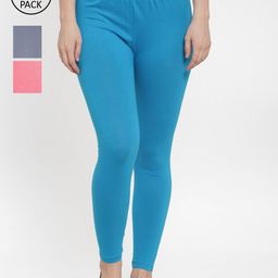 GRACIT Women Cotton Ankle Length Leggings Pack Of 3-image-110