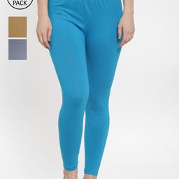 GRACIT Women Cotton Ankle Length Leggings Pack Of 3-image-82