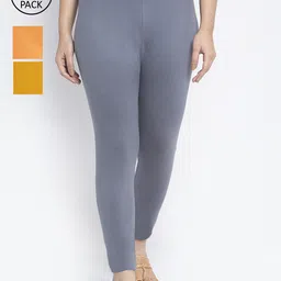 Jinfo Women Cotton Ankle Length Leggings Pack of 3-image-86