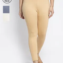 Jinfo Women Pack Of 3 Solid Ankle Length Leggings-picture-10
