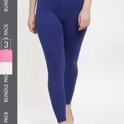 GRACIT Pack Of 3 Ankle-Length Leggings-image-30