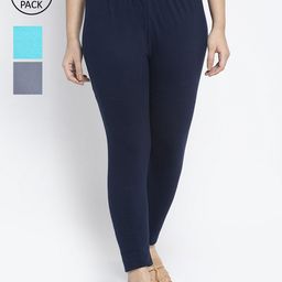 GRACIT Women Cotton Ankle Length Leggings Pack Of 3-image-106