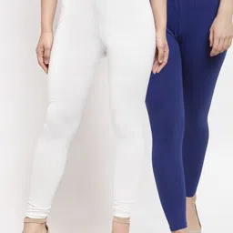 Jinfo Pack of 2 Solid Churidar Length Leggings-picture-46