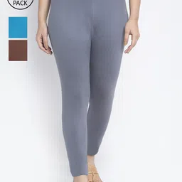 Jinfo Women Cotton Ankle Length Leggings Pack of 3-image-81