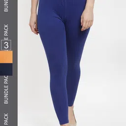 GRACIT Pack Of 3 Ankle-Length Leggings-image-23