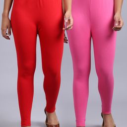 GRACIT Pack Of 2 Cotton Lycra Ankle-Length Leggings-picture-37