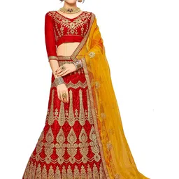 MANVAA Embroidered Semi-Stitched Lehenga & Unstitched Blouse With Dupatta-24