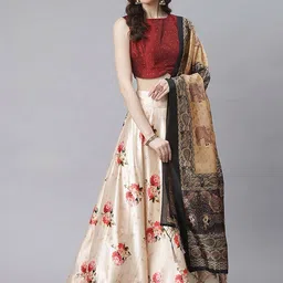 Kaizen TEXO FAB Printed Semi-Stitched Lehenga & Unstitched Blouse With Dupatta-12
