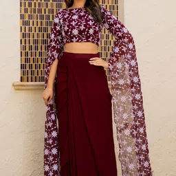 HOUSE OF JAMOTI Embroidered Thread Work Ready to Wear Lehenga & Choli-28