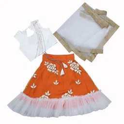 BAESD Girls Embroidered Thread Work Ready to Wear Lehenga & Blouse With Dupatta-image-68