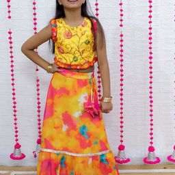 M'andy Girls Printed Cotton Ready to Wear Lehenga with Blouse-image-57