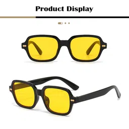 SYGA Unisex Square Sunglasses with UV Protected Lens GL-201-Black image 4