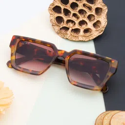 Ted Smith Brown Lens & Brown Square Sunglasses with UV Protected Lens YOUME2_C6-Brown-37