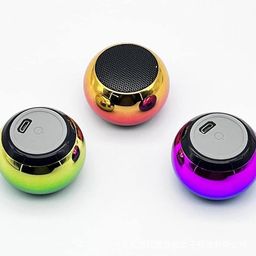 generic ASHAPURA Enterprise Mini Portable Sound High Bass Bluetooth, Led Light Wireless Bluetooth Speaker with in Build Mic for Calling, Party & Gaming Speaker 4D Mini Electroplating Round (Multi-Color) image 2