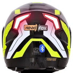 HEADFOX Graphic Printed Smart Bluetooth Helmet With Flash Light Modes-45