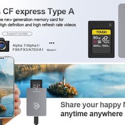 Artek CFexpress Type A Card Reader USB 3.2 Gen 2 with Transfer up to 10GB/s Compact Slim Metal Body with Type C to C and Type C to A Cable Included (Type A) image 4
