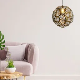 THE STELLAR KRAFT Gold Toned Aluminium Ceiling Lamps-image-26