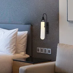THE STELLAR KRAFT Black Cylindrical Shaped Contemporary Wall Lamp-image-26
