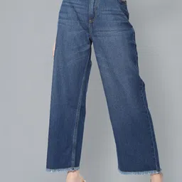 Flying Machine Women Wide Leg High-Rise Light Fade Cotton Jeans-image-20
