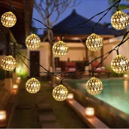 XERGY yellow Solar Moroccan Ball String Lights-40
