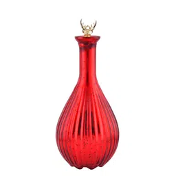 Homesake Red Printed Handcrafted Ovoid Bottle Lamp image 5