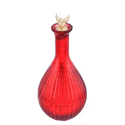 Homesake Red Printed Handcrafted Ovoid Bottle Lamp image 3