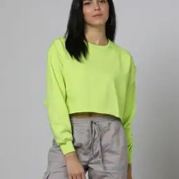 Women Crew-Neck Crop Sweatshirt-picture-45