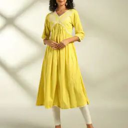 Women Embroidered A-Line Kurta-53