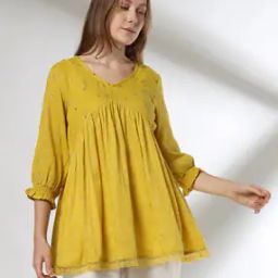 Women Embellished Relaxed Fit Flared Top-image-7